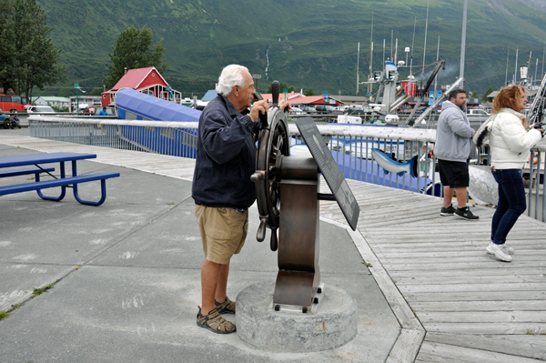 Lee Duquette steering the plaza deck